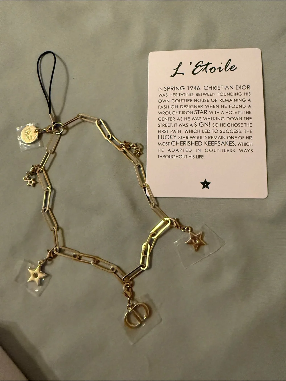 Dior Gold Star Phone Charm